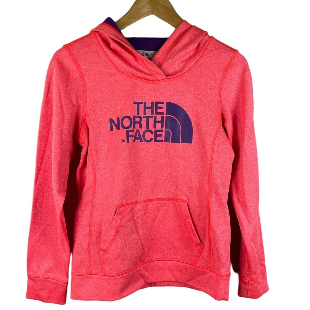 The North Face Hot Pink & Purple Hooded Sweatshirt Kangaroo Pocket‎ Size XS